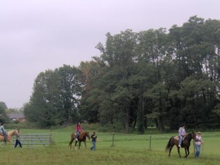 Chinese students on horses